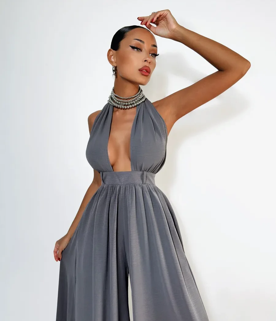 Комбинезон вечерний с брюками палаццо