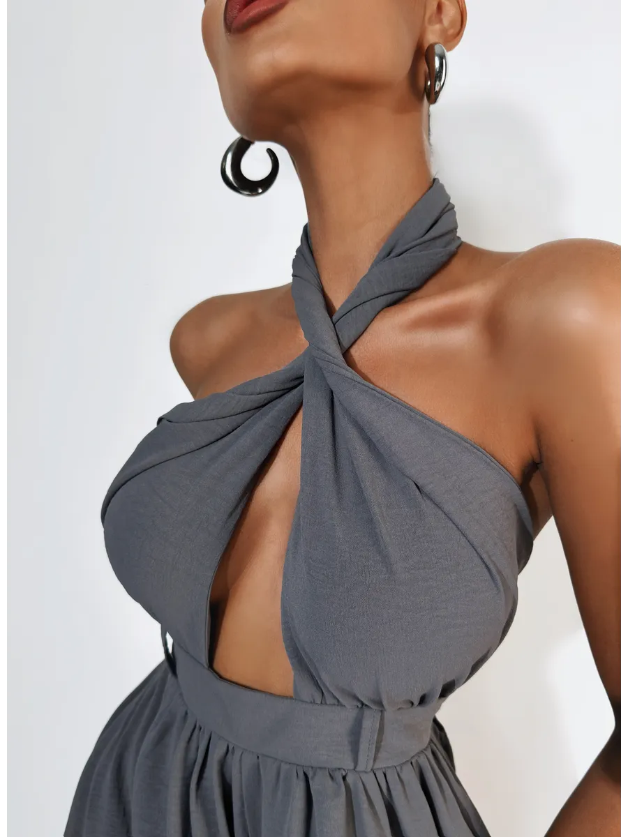 Комбинезон вечерний с брюками палаццо