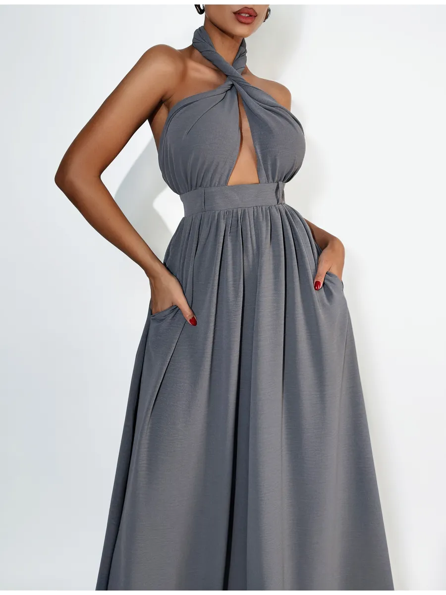 Комбинезон вечерний с брюками палаццо